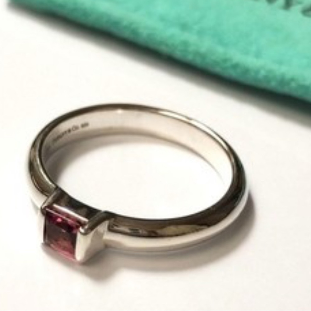 Tiffany & Co. Silver Ring with Pink Gemstone